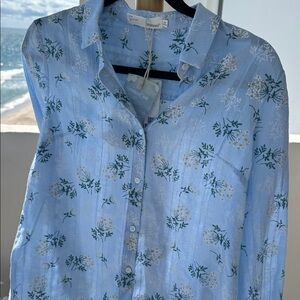 INMAN BLUE FLORAL LONG SLEEVE SHIRT